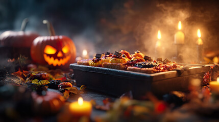 Spooky Halloween party with coffin-shaped cakes and chewy treats