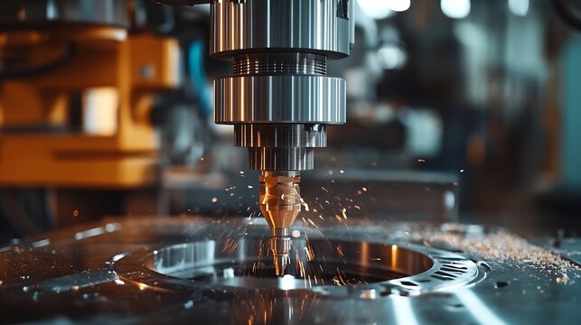 Machining center woodworking with 6 interpolated axes for machining elements for chairs furniture : Generative AI