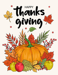 Happy Thanks giving vintage sticker