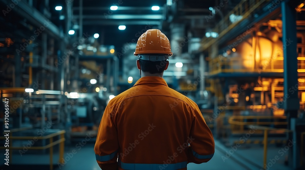 Poster safety manager inspection safety system factory engineer laptop computer technology : generative ai