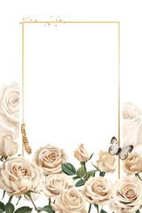 Editable Template Vintage Flower Frame Design