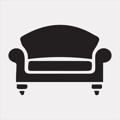 Sofa icon vector silhouette on a white background
