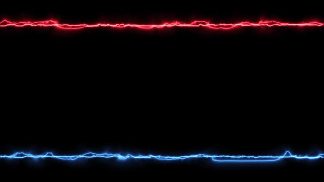 Seamless loop animation rectangle frame 4K video motion graphic. Animated borders frame glowing neon electric lights. abstract lightning neon rectangle frame line animation. Lightning Thunderbolt