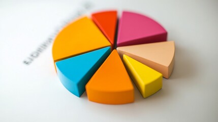 Obraz premium An image of a pie chart with contrasting colors and percentage labels, set against a white background to highlight data visualization.