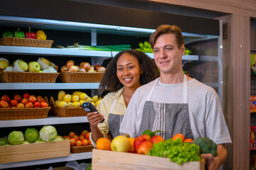 Entrepreneurs are working at minimart.