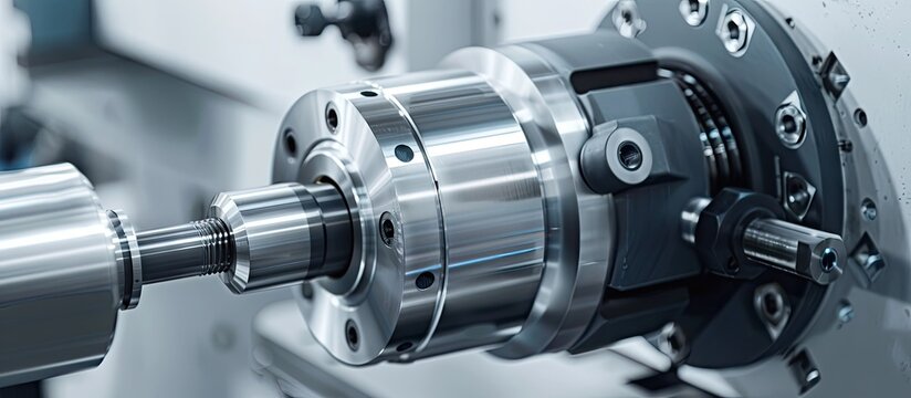 Modern CNC machine with copy space image