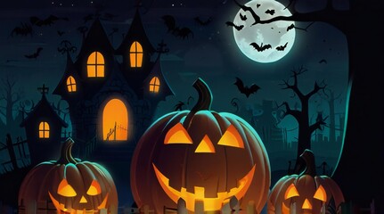 halloween background with pumpkin