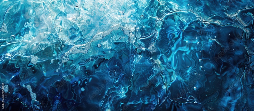 Poster a vibrant blue pool water with a textured appearance offering a clear copy space image