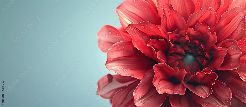Poster Circular red flower with copy space image