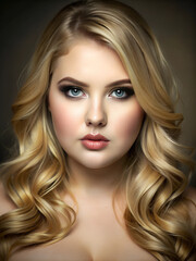 Fototapeta premium the beautiful face of a chubby blonde