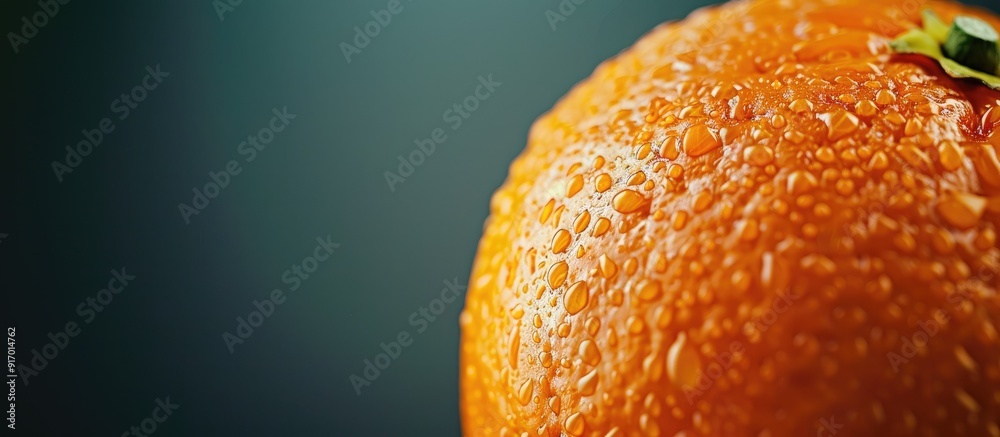 Aufkleber Close up of an orange fruit in an orange farm setting with ample copy space image