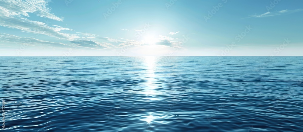 Poster Tranquil wallpaper featuring serene waters with empty space for images. . image with copy space