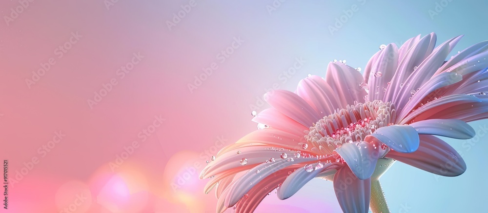 Poster abstract flower over a soft gradient background with ample copy space image