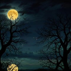 Fototapeta premium halloween night landscape