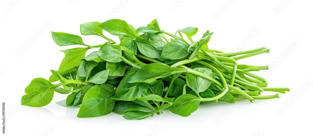 Canvas Prints Image of water spinach or Ipomoea aquatica pile isolated on a white backdrop with copy space available