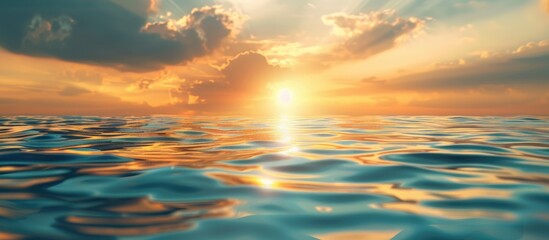 Fototapeta premium Beautiful nature background with a stunning light reflection on sea water perfect for a copy space image
