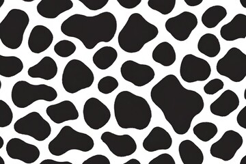 Seamless black and white abstract pattern with irregular spots.