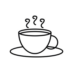 coffee line icon with white background vector stock illustration
