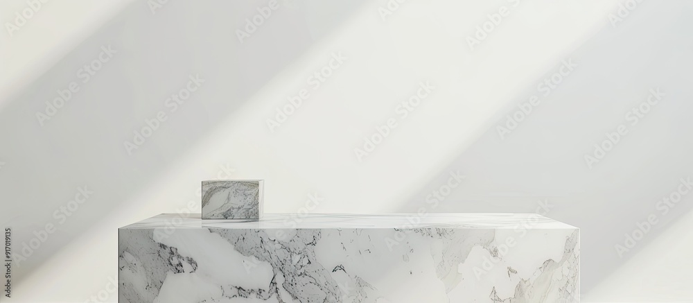 Poster marble table with a menu holder displayed against a white backdrop providing copy space for text