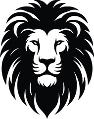 lion head silhouette vector design template