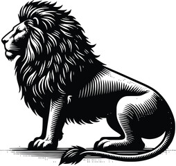 lion head silhouette vector design template