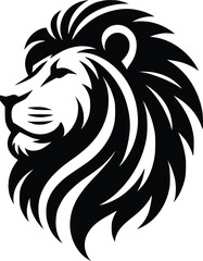 lion head silhouette vector design template