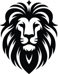 lion head silhouette vector design template