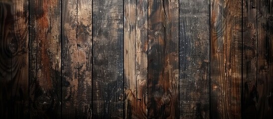 Obraz premium Grunge dark textured wooden background with an aged brown wood surface for copy space image