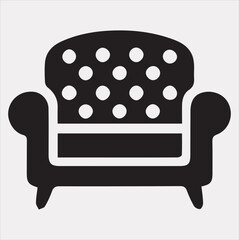 Sofa icon vector silhouette on a white background