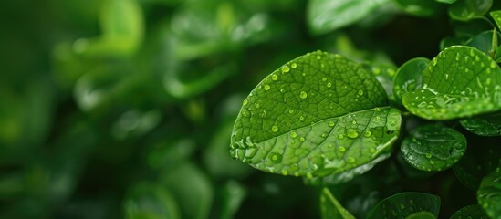 Green leaf in a garden displayed as a copy space image for background cover pages enhancing the natural environment and ecology with greenery wallpaper