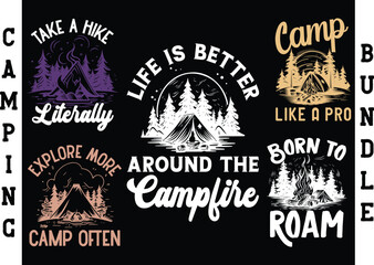 Camping T-shirt Design. Camping Typography Vector T-shirt Design.