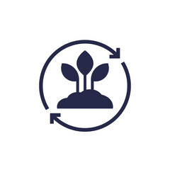 Regenerative agriculture icon on white
