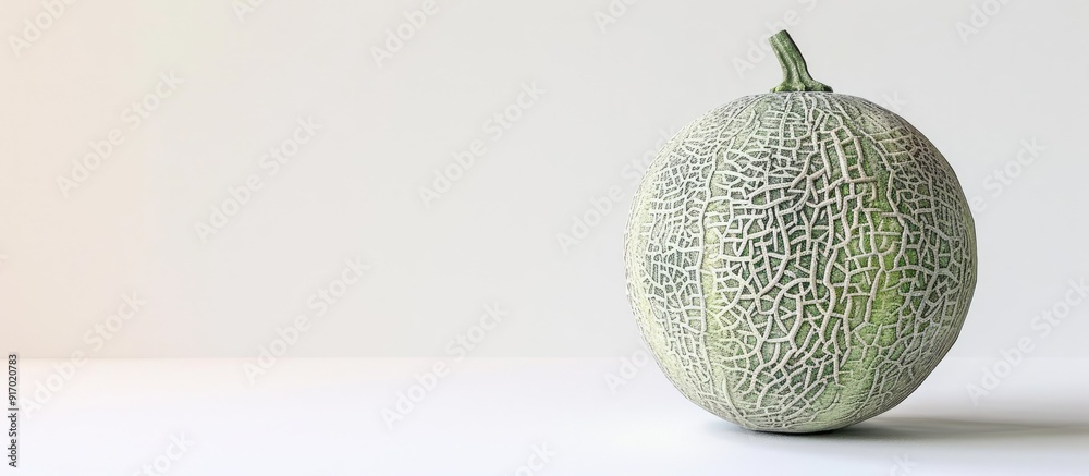 Poster a melon displayed against a white backdrop providing ample copy space image