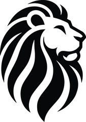 lion head silhouette vector design template