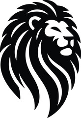 lion head silhouette vector design template