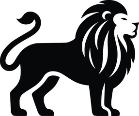 lion head silhouette vector design template
