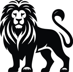 lion head silhouette vector design template