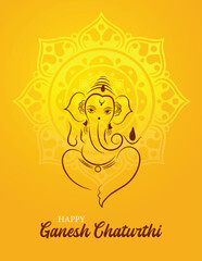 Ganesh Chaturthi Indian Hindu Festival vector poster