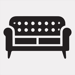 Sofa icon vector silhouette on a white background