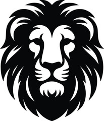 Obraz premium lion head silhouette vector design template