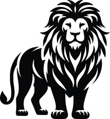 Lion head silhouette template design