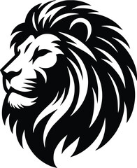 lion head silhouette vector design template