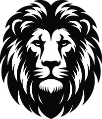 lion head silhouette vector design template