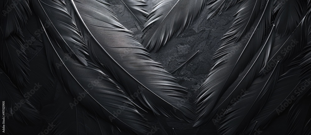 Poster Feather texture background with copy space image