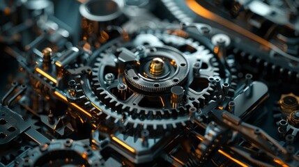 Fototapeta premium Engineering Gears: Variety of Mechanical Components