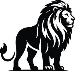 lion head silhouette vector design template