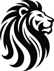 lion head silhouette vector design template