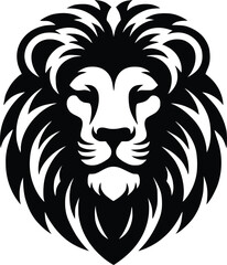 Obraz premium lion head silhouette vector design template