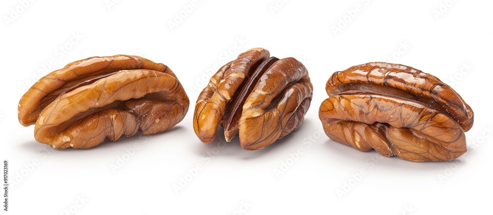 Fototapete isolated pecan nut on a white background with a clipping path for copy space image