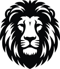 lion head silhouette vector design template